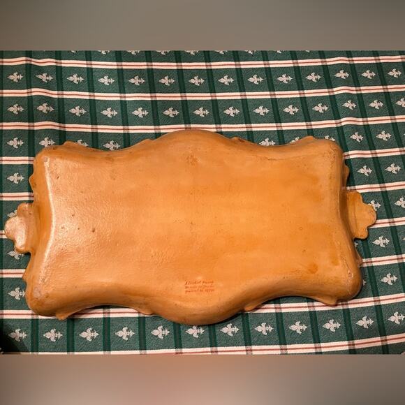 Vintage Made in Japan Alcohol Proof Paper Mache Blue Pink Mustard Serving Tray - Picture 7 of 8